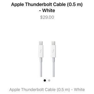New 0.5 m apple thunderbolt cable - never been opened. From smoke free home.